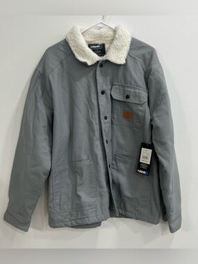 Tony Hawk - Mens Sherpa Lined Panama Canvas Jacket - Size L - NWT